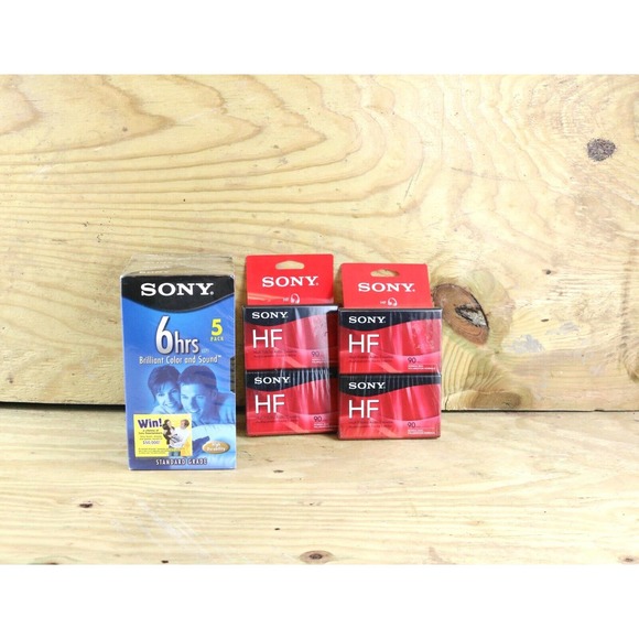 New Sealed Lot of 9 Sony VHS, Cassette Tapes 6hrs, 90min High Fidelity Audio - Picture 1 of 3